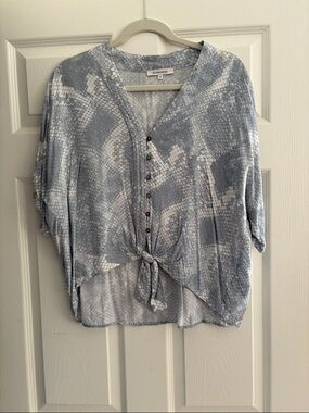 Olivaceous Snakeskin Blouse